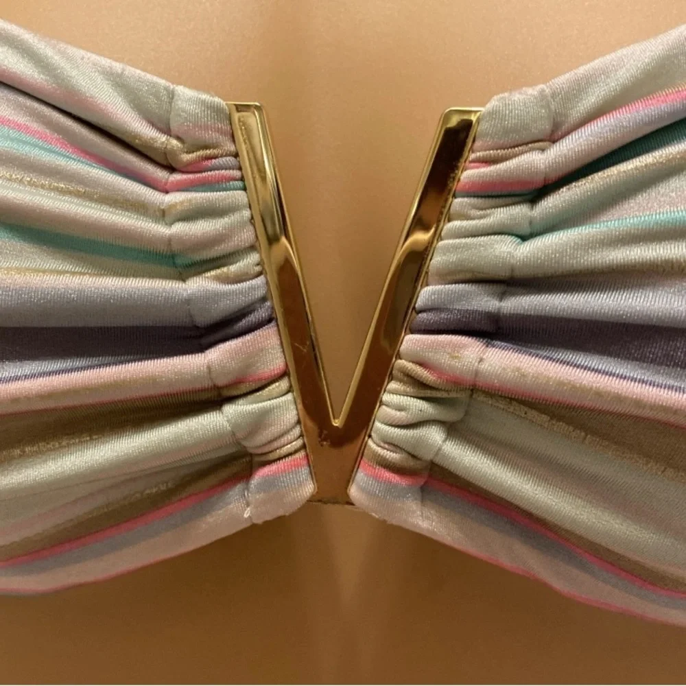 Victoria's Secret Multicolor Striped Bikini Top